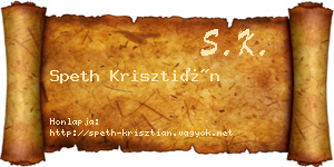 Speth Krisztián névjegykártya